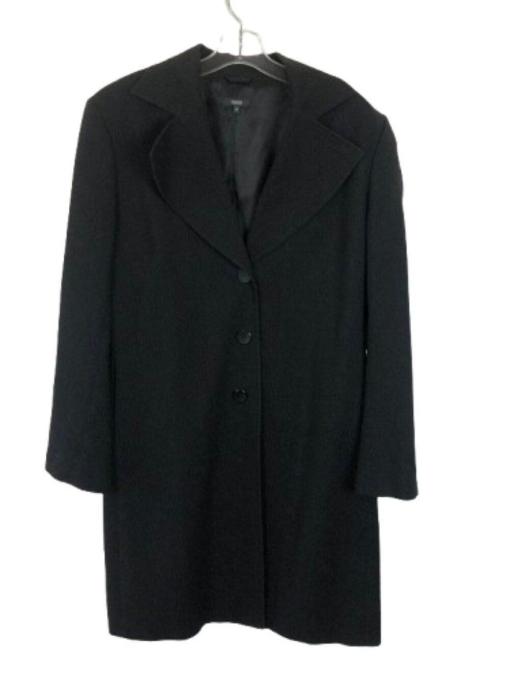 Zanella Womens Size 16 Black Ariel Textured Wide Lapel Lightweight Long Coat